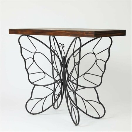 KD MOBILIARIO LuxenHome Wood Top Metal Butterfly Accent Console and Entryway Table KD2684040